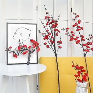 Artificial Silk Plum Blossom Cake Topper Birthday Party Flower Table Decoration Festival