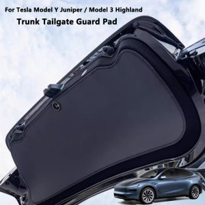 Trunk Tailgate Guard Pad For Tesla Model Y Juniper / Model 3 Highland Rear Trunk Protective Pad Leather Anti-dirty Pad