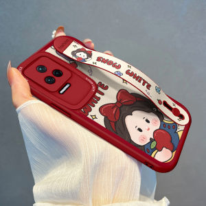 Redmi K90ProMax Phone Case with Bracelet Snow White Cartoon Design Full Lens Protection Soft Silicone Anti-Fall Female Version Supreme Edition