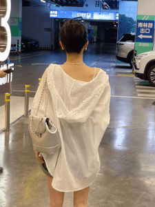 Fashionable Minimalist Hooded Womens Sun Protection Shirt Loose Breathable Summer New Design Casual Thin Open Cardigan Jacket