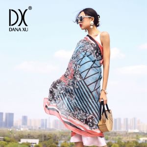 Elegant Silk Shawl Womens Outerwear High-End Skirt Shirt Spring Summer Beach Sun Protection Multi-Functional Rectangle Scarf