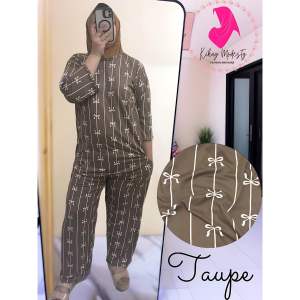 American Size Terno Pajama up to size 4XL Plus Size Sleepwear for Adult 3/4 Sleeves Cotton