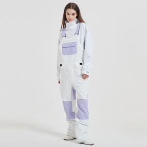 Veneer Strap Ski Pants Womens Veneer Double Board Waterproof Ski Suit Sweatshirt Mens and Womens Couple Ski Equipment