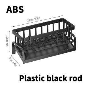 Sink Drain Storage Rack Kitchen Sink Caddy with Removable Drip Tray Sponge Scrubber Brush Holder Kitchen Counter Organizer