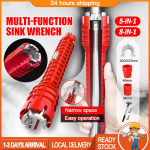 【Ready Stock】8-in-1 Faucet and Sink Installer Multifunctional Wrench Spanner Water Tap Pipe Bathroom Pipe Spanner Tool Basin Faucet Plumbing Tool 多功能扳手