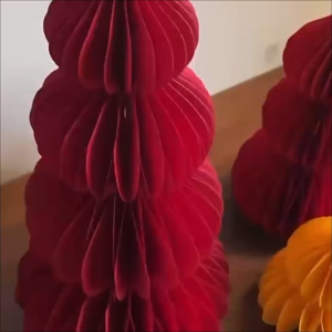 Keranixy CNY Decoration 2026 Red Lantern Fu Character Hanging Decor Honeycomb Paper Lantern Spring Festival New Year