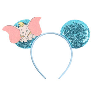 Disney Dumbo Mickey Mouse Ears Headbands Women Sequins Bow Hair Accessories Elephant Headband for Girls Kids Party Headwear Gift