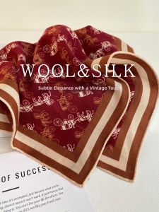 CAIENGE | Elegant Warm Silk Wool Scarf