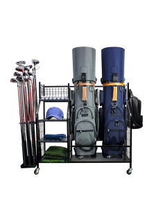 Golf Club Storage Rack Display Holder Set Fixed Stand for Golf Equipment Storage And Display Two Sets of Storage Shelves