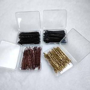 0บาท ⚡️⚡️⚡ HUFANG  AWAYTR 50 PCS 5ซม.U Shaped Alloy Hairpins Waved คลิปผมโลหะสีดํา Bobby Pins Barrettes ทรงผมเจ้าสาวเครื่องมือ Hairpin มี 3 สีให้เลือก