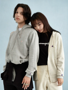 Champion | Embroidered Zip-Up Hoodie Spring and Autumn Wear for Couples