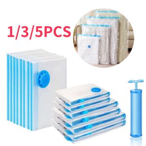 1/3/5/10PCS Vacuum Storage Bags with Valve Quilt Compression Pouch Space Saving Clothes Organizer Vacuum Bag Vacuum Sealing Bags