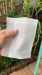Sét 100 Túi lọc trà vải không dệt - Size 12x14cm đựng hoa khô phân tan châm phân gà dơi trồng cây đựng gia vị nấu lẩu hầm tiềm