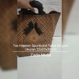 Tas Hajatan Spunbond Tebal 60 gsm 12 pcs ukuran 22x22x30 cm Goodie bag Sahrini Pita Batik Souvenir