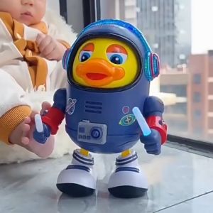 Satu Keluarga Mainan Anak Bebek Astronot Joget M311 Space Duck Dance Kids Robot Menari Ada Lampu