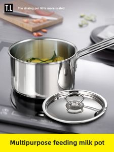 Thickened Stainless Steel Milk Pan 16cm for Cooking Milk Universal for Induction Cooker TiLUCK Stainless Steel Kitchenware