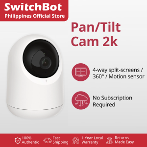 SwitchBot Pan/Tilt Cam 2K - Smart Indoor Security Camera | 360&deg View | Night Vision | No Subscription