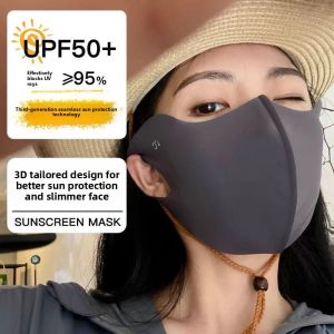 MONLEYTA | Womens Sun Protection Face Mask High Aesthetic Value Full Face Summer Breathable Ice Silk Seamless Sunshade Mask Fashionable Simple Design