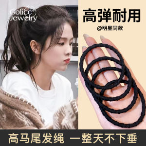 Durable Thick Black Hair Ties for Women New 2025 Stylish Elastic Hair Bands Korean Style Fashionable Hair Accessories