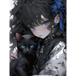BILIBILI | 500 1000 1200 2000pcs Jigsaw Puzzle Black Cat Cartoons Cute Feline For Adults Decompression Toy Family Educational Game Gift