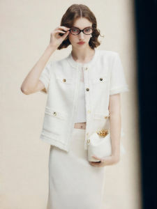 FAMANXUAN | Chic French Elegance Tassel Sequin Summer Short Sleeve Top