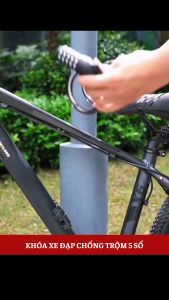 Khóa Xe Đạp Xe Máy An Toàn Không Cần Chìa Mật Khẩu 5 Số Lõi Thép Chống Trộm
