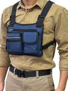TAK YIYING Casual Tactical Chest Bag Multi-Pocket Functional Vest Bag Leisure Workwear Style Mens Chest Bag Outdoor Sports
