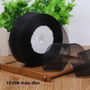 Ruy Băng Organza Trong Suốt 50 Yard/lô Voan Màu Trắng Đỏ Hồng Tím Xanh Dương Vàng Đen Xanh Lá Cây - Polyester/Nylon Nhiều Màu