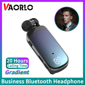 VAORLO Original K65 Gradient Color Lavalier Business Wireless Headphone Call/Music 20 Hours Vibration Reminder One-Click Photo Bluetooth 5.2 Headsets Sports Running Telescopic Earbuds With LED Display