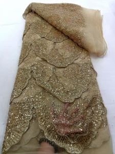 OLEVO | 2026 Luxury French Embroidery Heavy Lace Fabric with Sequins for Wedding High-End African Nigerian Grooming Fabric AT2990