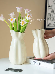 Retro Ceramic Flower Vase Nordic Style Living Room Decor Fresh And Dried Flowers Home Decoration Ornaments High Temperature Glazed