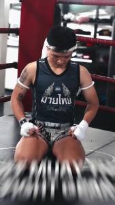 TUFF TUF-RMS107 We Come in Peace High-Cut Retro Style Muay Thai Boxing Shorts