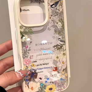 Colorful Floral Full Screen Spring Summer Silicone Transparent iPhone 16 pro Max 15 Promax 14 Case Cute Fresh Style Apple Compatible