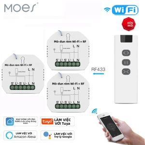 WiFi RF433 Công Tắc Rèm Thông Minh Điều Khiển Từ Xa Cho Màn Cuốn Điện Kem Chống Nắng Tuya Cuộc Sống Thông Minh Google Home Alexa Tương Thích