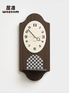 Wozoom Luxury Retro Wall Clock Vintage Style Home Decor Clock Wooden Material Battery Powered for Living Room