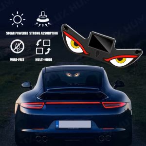 Solar Powered Car Window LED Light Vibration Activated Auto On/Off Devils Eye Solar Charging Type-C Rechargeable Warning Light