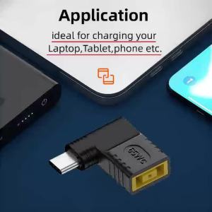 65W GaN PD Fast Charger for Lenovo Laptop and MacBook Pro/Air Universal USB-C Power Adapter with Interchangeable Square Plug