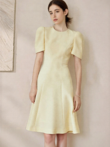 Roey s house | French Bubble Sleeve Texture Dress