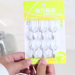 Set 6 móc treo đồ dán tường phòng tắm mini nhà bếp đa năng tiện lợi