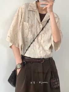 Áo Thun Polo Cổ Cuba Mỏng Mùa Hè Phong Cách Nhật Bản Cổ Điển Dành Cho Nam Và Nữ Họa Tiết Cuba Cổ Điển Tay Ngắn