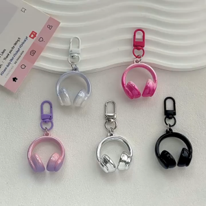 【Local Seller】Sweet Cool 3D Earphones Keychain Colorful Earphones Creative Backpack Hanging Decoration Friend Pendant