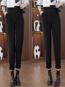 กางเกงขายาวทรงบล็อกสีดำ ทรงหลวม ทรงเอวสูง กางเกงขายาวทรงบล็อกสำหรับผู้หญิง สไตล์ฮาราจูกุ ฤดูใบไม้ผลิและฤดูใบไม้ร่วง