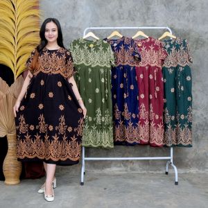 Baju Daster Wanita Batik Lengan Pendek Bahan Rayon Adem Dan Lembut Kekinian