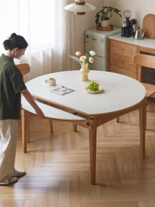 WEISHA | Stretchable Foldable Round Diner Table Marble