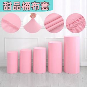 Wedding Celebration Iron Art Dessert Tablecloth round Cylinder Four-Sided Elastic Sweet Treat Bucket Cover Home Decor Cushion