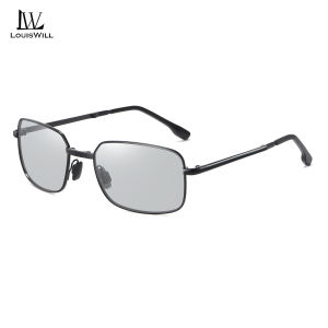 LouisWill Photochromic Sunglasses Foldable Men Women Polarized Chameleon Glasses Driving Goggles Anti-glare Sun Glasses Night Vision Lens UV Protection Chic Retro Sun glasses