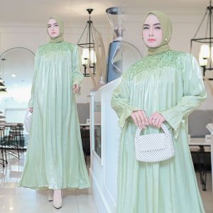 Ramona dress simer silk premium model wanita terbaru gamis terkini simer mix squinn tile payet