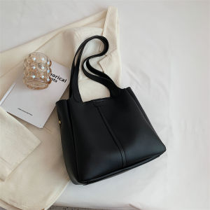 Trendy Large Capacity Tote Bag 2026 New Style Womens Shoulder Bag Commuter Student Class Bucket Bag Casual Soft PU Leather