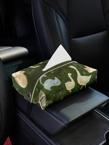 Creative Animal Party Car Mounted Tissue Box Leather Material Rectangular Shape In-Car Armrest Box Multi-Functional Tissue Holder