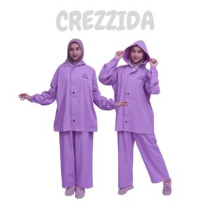 Jas Hujan Pria Wanita Dewasa Terbaru Premium Tebal Setelan Jaket Celana Mantel PVC By Crezzida